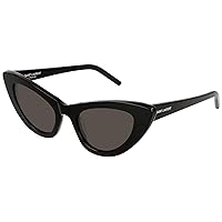 Saint Laurent Women's SL 213 Lily Sunglasses, Black/Solid Grey, One Size