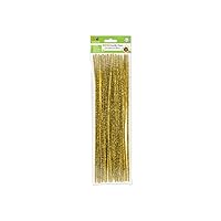 Krafty Kids GC025B, Tinsel Chenille Stems, Glitter Pipe Cleaners, 6mm by 12in, Gold, 35-Piece, 1/4