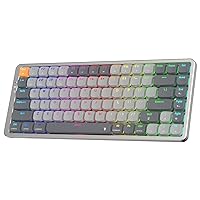Redragon K652 75% Wireless RGB Mechanical Keyboard, BT/2.4Ghz/Wired Tri-Mode 84 Keys Ultra-Thin Gaming Keyboard w/Aluminum Top Plate, 100% Supported Win/Mac System & Low Profile Red Switch