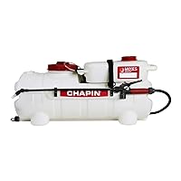 Chapin 97361 Made in the USA 15 Gallon Mixes on Exit 12V, 2.2 GPM Pump ATV/UTV Spot Sprayer with Separate Water Tank than Concentration Tank to mix on Demand, Translucent White