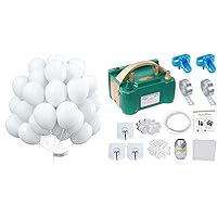 White Balloons 50 pcs 12 inch and Electric Balloon Pump