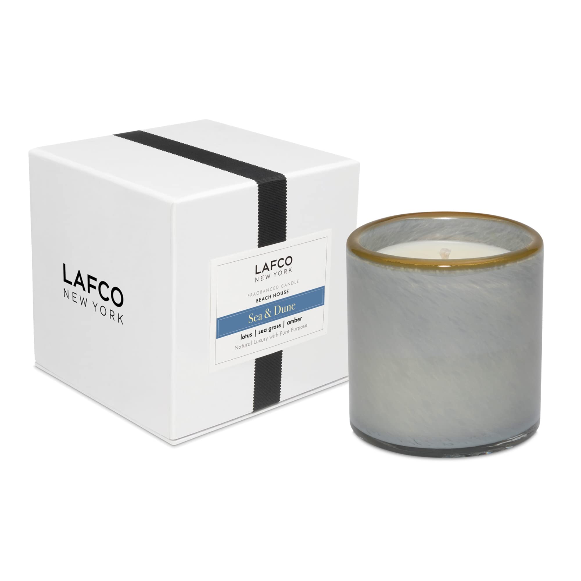 LAFCO New York Classic Candle, Sea & Dune - 6.5 oz - 50-Hour Burn Time - Reusable, Hand Blown Glass Vessel - Made in The USA