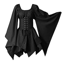 Women Renaissance Dress Medieval Costume Irish Over Dress Gothic Gothic Steampunk Cosplay Victorian Peasant Dress