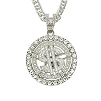 LUREME Gold/Silver Chain for Men with Dollar Sign Pendant Necklace Hip Hop Dollar Necklace (nl006266)
