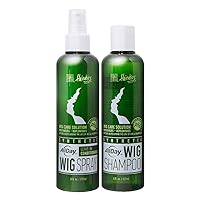 AllDay Synthetic Wig Spray (8 oz) & Wig Shampoo (8 oz) Bundle | Cleanse, Extend, Revitalize, Refresh, Soften, Hydrate, Detangle Wigs & Hairpieces | Grape Scent