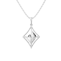 Certified 14K Gold Kite Design Pendant in Round Natural Diamond (0.03 ct) with White/Yellow/Rose Gold Chain Festival Necklace for Women