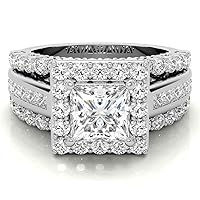 Shree Diamond 10 CT Princess Moissanite Engagement Rings 10K 14K 18K Solid Gold Moissanite Diamond Ring 925 Sterling Silver Solitaire Engagement Ring Wedding Ring Women