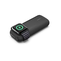 Belkin Fast Wireless Charger Apple Watch Power Bank 10K with 30cm USB-C/USB-C Cable, 33% Faster Charging for Apple Watch Ultra 8/7 and iPhone 14/13, 20W USB-C Power Delivery - Black