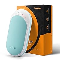 OCOOPA 2-Pack Hand Warmers Rechargeable, 5200mAh Electric Portable Pocket Heater, 118s, Orange and Blue