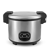 Aroma Housewares 60-Cup (Cooked) (30-Cup UNCOOKED) Commercial Rice Cooker, Stainless Steel Exterior (ARC-1130S), Silver