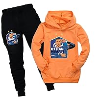 Teen Boys Kylian Mbappe Pocket Sweatshirts and Pants Suits Novelty Casual Loose Fit Tracksuits Athletic Clothes Sets
