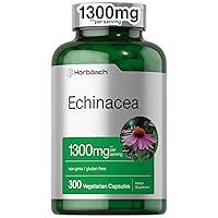 Horbaach Echinacea Extract Capsules 1300mg | 300 Count | Vegan, Non-GMO, Gluten Free Supplement