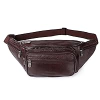 GMOIUJ Leather Waist Bag Men Waist Pack Waist Bag Belt Bag Men Chain Waist Bag for Phone Pouch (Color : E, Size : 21 * 14 * 35cm)