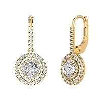3 ct Brilliant Round Cut Genuine Lab grown Diamond Solitaire Studs VS1-2 G-H 18K Yellow Gold Earrings Screw back