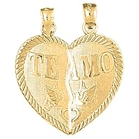 Silver Te Amo Breakable Heart Pendant | 14K Yellow Gold-plated 925 Silver Te Amo Breakable Heart Pendant