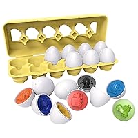 Matching Eggs - Color and Shape Recognition Puzzle | Kids Early Learning Educational Egg Matching Game Toys, Early Learning Montessori Gift Toys for Ages 1 and Up, Christmas Easter Gift Yahede