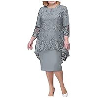 Women's Summer Outs 2024 Casual Fashion Lace Embroidery Medium Long Length Two Piece Set Dress Dresses