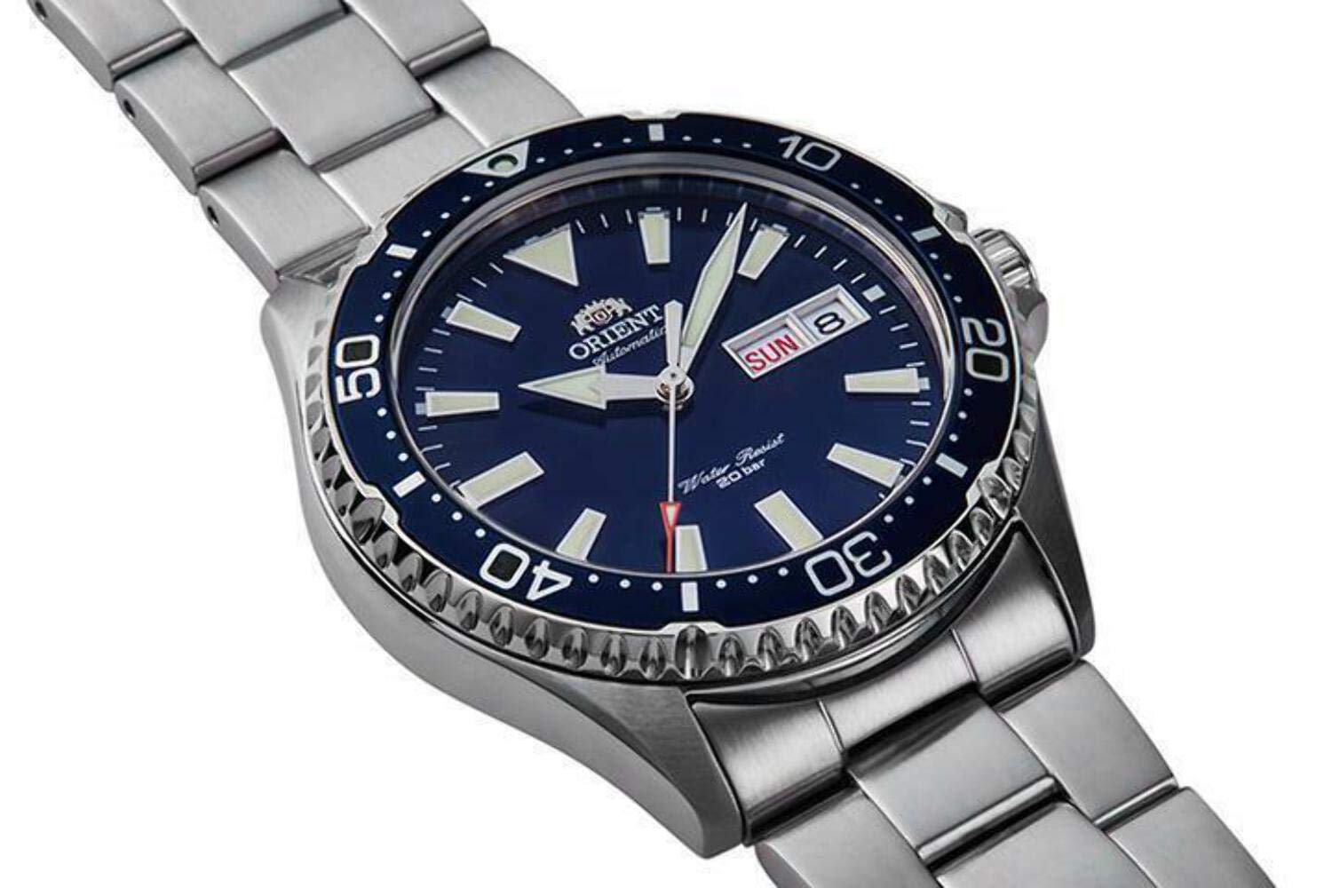 Orient Mens Analogue Automatic Watch with Stainless Steel Strap RA-AA0002L19B, Blue, Bracelet