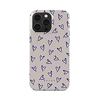 BURGA Phone Case Compatible with iPhone 15 PRO - Hybrid 2-Layer Hard Shell + Silicone Protective Case - Blue Hearts Love Kiss Amor - Scratch-Resistant Shockproof Cover