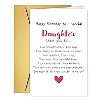 Cute Daughter Birthday Card,Happy Birthday Card For Daughter, Birthday Card For Her, Gift for Daughter Birthday, Poem Card for Girl