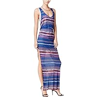 Womens Layered Striped Maxi Dress Multi Color Blue Size XS
