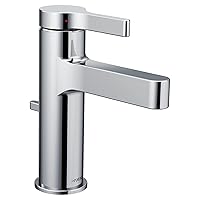Moen Vichy Chrome One-Handle Single Hole Modern Bathroom Faucet, 6710