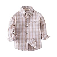 Infant Autumn And Winter Boys Long Sleeved Plaid Collar Buttons Shirt Boys Daily Casual Shirt Girls Sweatshirt for