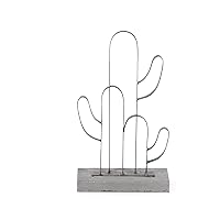 Deco 79 47959 Iron Cactus Outline Sculpture, 13