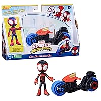 Hasbro Marvel Spidey and His Amazing Friends, Miles Morales Action Figure, Toy Motorcycle, Toys for 3 Year Old Boys and Girls and Up