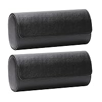 PartyKindom 2pcs Roll leather watch box Watch Holder Organizer Watch Storage Case ornament storage bag mens watch case storage bag organizer Watch Display Case jewelry Miss glass box