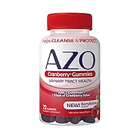 AZO Urinary Tract Health Gummies - 2 Gummies = 1 Glass Cranberry Juice, Helps Cleanse & Protect, Natural Mixed Berry Flavor, Non-GMO, 72 Gummies
