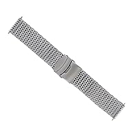 Ewatchparts 18mm-20mm,22mm,24mm Shark Mesh Stainless Steel Watch Band Bracelet Compatible with Tag Heuer