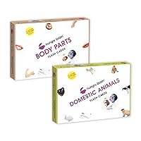Hungry Body Parts & Domestic Animals Flashcards Toddlers- Brain Development Flashcards for Babies