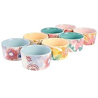 Goji Blossom 8-Piece Hand-Painted Ramekin Set