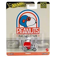 Hot Wheels Premium Pop Culture Peanuts Racing Club Snoopy on Dog House 1:64 Scale Diecast Vehicle