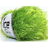 Lime Green Eyelash Yarn, 50 Grams (1.75 Ounces) 70 Meters (76 Yards) Polyester