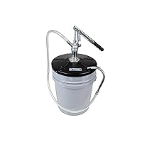 K Tool International 73993 Lever Action Bucket Pump with 4' PVC Hose for Garages, Repair Shops, and DIY, 5 Gallon, 2.14 oz. Per Stroke, 12