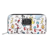 Loungefly Women's Dr Seuss Characters All Over Print Zip Around Wallet