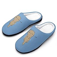 Cute Otter Men's Home Slippers Warm House Shoes Anti-Skid Rubber Sole for Home Spa Travel