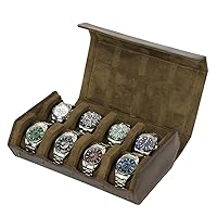 Portable Detachable Watch Box, Retro Crazy Horse Leather Detachable Handmade Genuine Leather Watch Storage Box for 8 Slot Leather Watch Box