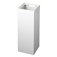 Alloy Steel home 4488 Tall Trash Can-Modern Garbage Waste Basket with Handle, One Size,27 liter, White