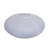 White Oval Paper lantern, Paper Lamp Shades, Hanging Lamp Shade Paper Lanterns Pendant Light (White-19inch-2PCS)