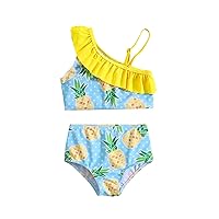 Girls Swim Suits 16/18 Printed Ruffles Two Piece Swimwear Swimsuit Bikini Baby Girl Swim Suit 18 Months