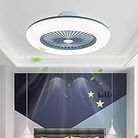 Modern Led Ceilifans, Lights with Remote Control 3 Speed 80Wt Bedroom Fan with Ceililight Φ55Cm Liviroom with Timer Fan Ceililight/Gray
