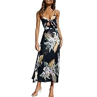 SNKSDGM Women's Casual Loose Fit Sundress Long Dresses Sleeveless Tank Maxi Dress Beach Summer Dresses with Pocket