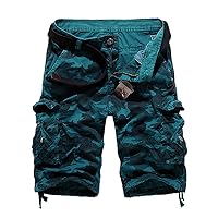 Men's Multi Pockets Camo Cargo Shorts Over Knee Outdoor Wear