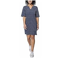 Hang Ten Women's Seabird Midi Dress (Navy Stripe, X-Large)