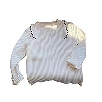 Baby Girl Knit Sweater Babys Kids Toddler Girls Spring Winter Long Sleeve Ruffle Thick 12-18 Month Girl Clothes Summer