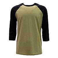 Next Level Unisex CVC 3/4 Sleeve Raglan Baseball T-Shirt 3XL Black/Olive