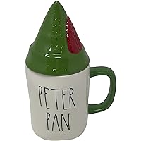 Rae Dunn Ceramic Movie Themed Coffee/Tea Mugs (Peter Pan/Green Handle)